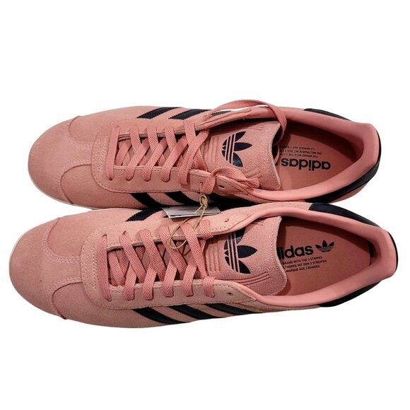 Adidas Gazelle Glow Pink Mens Sneakers Size 13 Suede Upper Black Stripes Casual - Picture 6 of 12